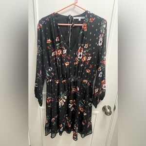 Collective Concepts Black Floral Long Sleeve Dress